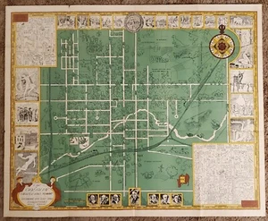 Rare Knapp Vintage Pictorial MAP of Oberlin College and the town of Oberlin Ohio - Picture 1 of 8