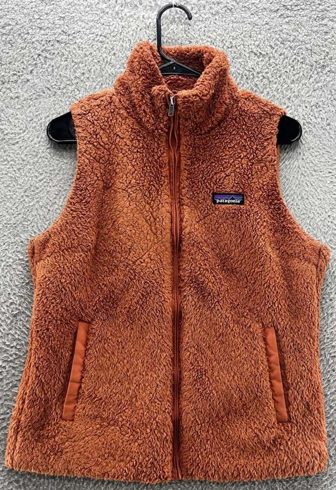 Chaleco polar Patagonia para mujer M naranja óxido retro-X usado cremallera completa Sherpa Foto 1 de 4