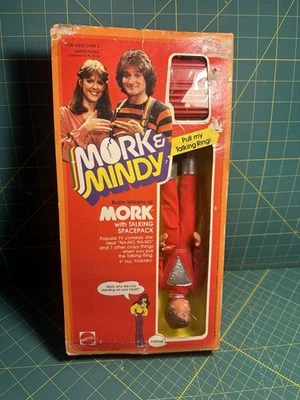 20 世纪 70 年代美泰 Mork & Mindy Robin Williams 可动人偶语音盒不起作用 — 第 1/4 张图片
