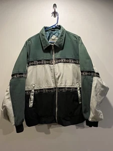 Chaqueta De Colección Lona Canyon Guide Para Hombres XL Suroeste Azteca Bombardero Nylon Forrada - Imagen 1 de 10