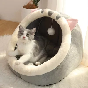 Cama de sueño profundo para gatos dibujos animados cama para mascotas plegable extraíble lavable cama para dormir para mascotas - Imagen 1 de 15
