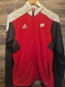 Giacca da pallavolo Adidas Climalite Wisconsin Badgers full zip taglia S  - Foto 1 di 5
