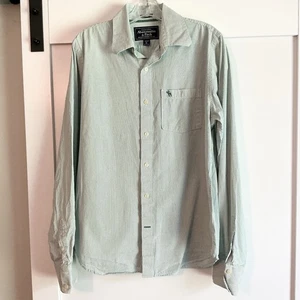 Abercrombie & Fitch Men's Shirt Size XL Green Button Up Long Sleeve Muscle Dress - Picture 1 of 4