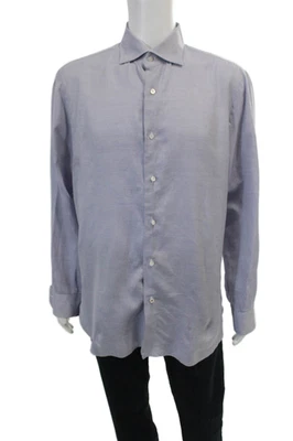 Camisa informal Isaia para mujer manga larga cuello abotonado azul talla 16 Foto 1 de 4