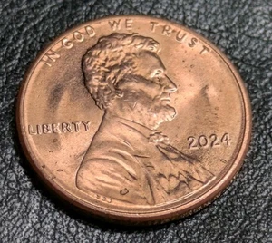2024 1c Shield Cent Very Strong Compression Ring Error Obverse Highly Prisitine - Picture 1 of 21