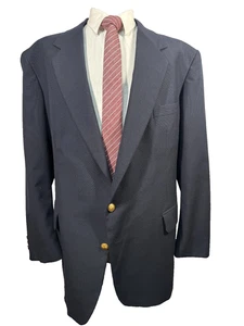 HILDRETH & HERRICKS Mens Navy Blue Wool CLASSIC FIT Sport Coat Blazer Jacket 54L - Picture 1 of 9
