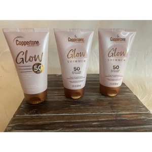 NEW Coppertone Glow with Shimmer 50 SPF Sunscreen Lotion-LOT of 3 - Picture 1 of 2