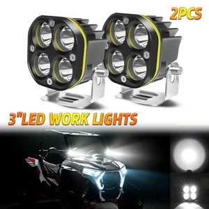 2x 3" LED Work Light Pods for Polaris RZR XP 4 1000 Turbo RZR Can-Am Maverick X3 - Picture 1 of 9