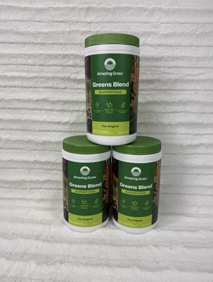 3 increíbles superalimentos verdes hierba originales 60 porciones cada uno 180 caducidad total 10/2026 Foto 1 de 4