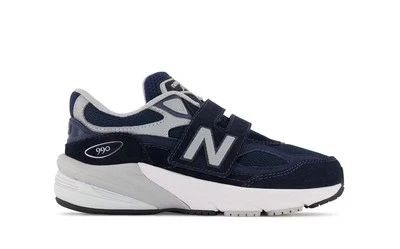 New Balance FuelCell 990v6 Hook and Loop Navy Silver (PS) - Image 1 of 4