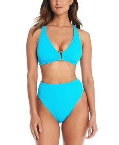 Haut de bikini femme bleu Rod Beattie X-Back D-Ring et bas taille haute CHOISISSEZ LA TAILLE - Photo 1/24