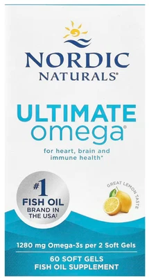Nordic Naturals, Ultimate Omega, Zitronen Geschmack, 1280mg, 60 Weichkapseln