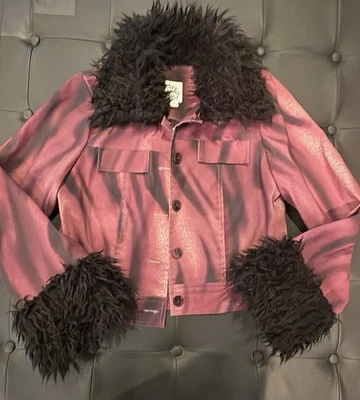 Chaqueta Bomber Recortada Ivy Jane Para Mujer Rosa/Negro Talla Pequeña Foto 1 de 4