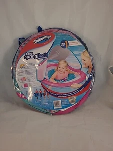 SwimWays Baby Spring Float w/Sun Canopy ~ Pink ~ Fish ~ 9-24 Months - Picture 1 of 3