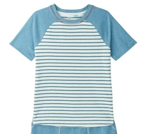 John Lewis & Partners kurzes gestreiftes Pyjama-Top/blau für Jungen 7 Jahre neu - Bild 1 von 1