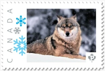 WOLF on SNOW ** Picture Postage MNH Canada 2019 p19-04-s12 - Image 1 of 2