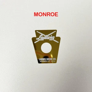 Ludwig Keystone Monroe Snare Drum Badge 80's 90's ogo Plate Emblem Vintage Part - Picture 1 of 3