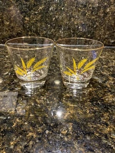 Set of 2 Century 8 oz. Glass Bar Ware Double Old Fashioned Autumn Gold - Picture 1 of 4