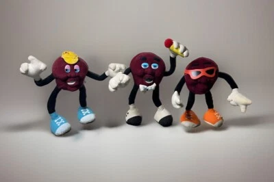 3 California Raisins Vintage 1988 Applause  Bendable Plush Figures - Image 1 of 4