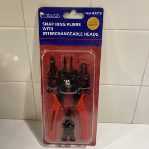 NEW Pittsburgh Snap Ring Pliers w/ Interchangeable Heads Remove Circlips #03316 - Picture 1 of 7