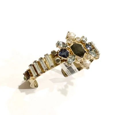 Banana Republic Women's Crystal Baguette Cut Cuff Midnight Bracelet NWT 48  - Image 1 of 4