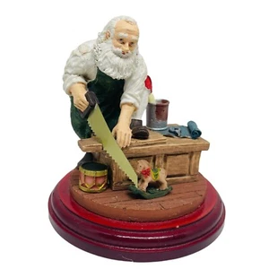 Santa Claus in his workshop PR made in Taiwan 5” Wood Base 5” Tall - Picture 1 of 6