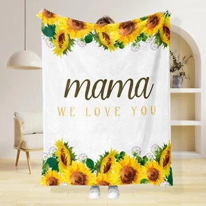 Mother's Day Throw Blanket 30x40 50x60 60x80 Fleece Blankets Gift For Sofa Bed - Picture 1 of 8