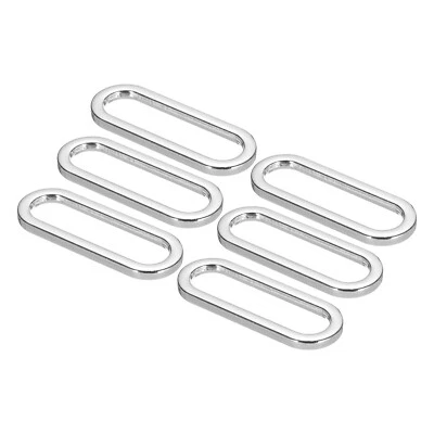 6Pcs 1.5 Inch Metal Oval Ring Buckle Buckle Loops Non Welded Strap Silver Foto 1 de 4