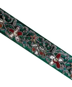Vintage Indian Multi color Sari Border Hand Beaded Indian Craft Trim Lace Sew - Picture 1 of 9