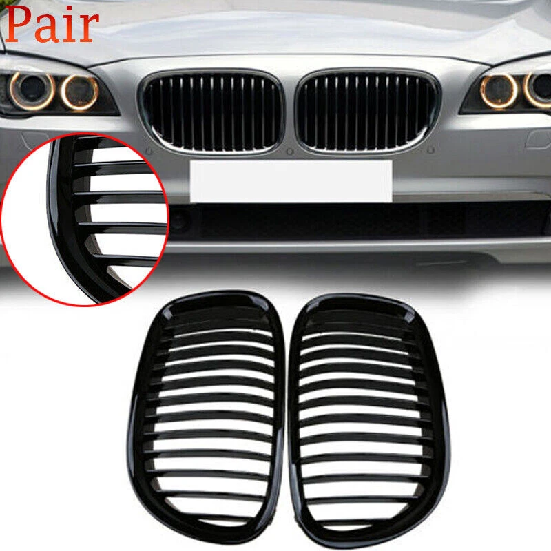 For BMW 740i 750i 760i 740Li 750Li xDrive 09-12 Front Gloss Black Kidney Grille - Image 1 of 4