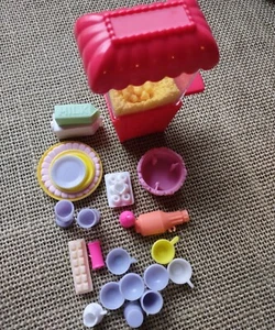 Accessori Barbie, piatti bicchieri macchina pop mais, contenitore uova - Foto 1 di 8