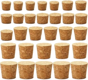 30Pcs Cork Stoppers, Wooden Tapered Cork Plugs, Wooden Tapered Wine Bottle Stopp - Picture 1 of 12
