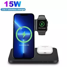 3in1 Qi Wireless Induktions Ladegerät Ladestation für Apple Watch 7/6 iPhone 13