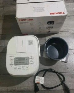 TOSHIBA TRCS02 Rice Cooker Small 3 Cup Uncooked LCD Display, CRACKED ON TOP read - Picture 1 of 19
