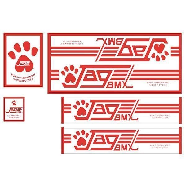 Juego de calcomanías Jag 1982-83 - rojo sobre blanco Foto 1 de 1