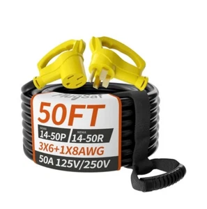 Heavy Duty 50A RV/EV Power Extension Cord 50 Foot For Camper Trailer Motor home - Picture 1 of 7