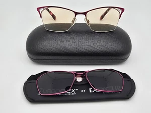 Takumi TK1087 030 Satin Pink Cat Eye Clip-On Eyeglasses Frame w/ Case 50-16-135 - Picture 1 of 20