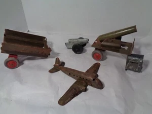 ANTIGUO CAÑÓN DE JUGUETE DEL EJÉRCITO VINTAGE, REMOLQUE, AVIÓN, PIEZAS, PIEZAS PARA RESTAURACIÓN. - Imagen 1 de 15