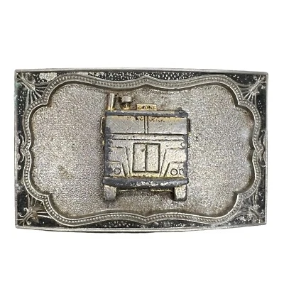 Camión de Bomberos Bombero Vintage Plateado Peltre Cinturón Hebilla 3.75" Retro Años 70 Foto 1 de 3