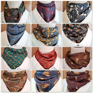 Sale New Mens Colorful Genuine Pure Mulberry Silk Satin Square Scarves Gift - Picture 1 of 26