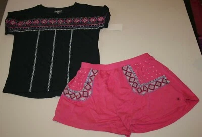 New OshKosh 10 Year Girls 2 Piece Outfit Soft Knit Top & Culottes Shorts Set  - Image 1 of 4