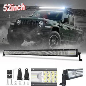 Roof 52'' inch LED Light Bar Spot Flood Combo Driving Offroad For Jeep Truck 4WD - Picture 1 of 14