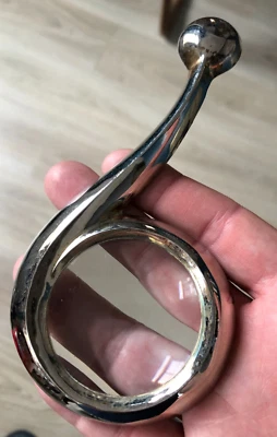 Ancienne Loupe Table Métal Argenté Style Hermes Forme Oeil Dali - Photo 1/4