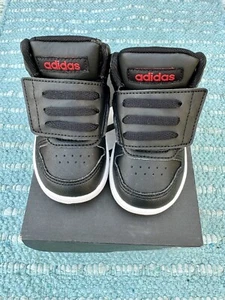 Adidas Hoops Mid 2.0 High Top Sneaker -Black/White/Red- Size 5k Toddler - Picture 1 of 10