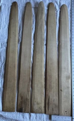 5 Antique Wood Male Mink Fur Trapper Stretcher Boards 4x36” #5 - Image 1 of 4