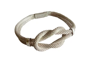 hERCULES LOVE KNOT STERLINGSILBER SCHMUCK VINTAGE MESH ARMBAND PERU neocurio - Bild 1 von 12