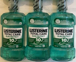 3 x 16.9 oz Listerine Total Care Protect Fresh Mint Alcohol 11/2026 Italy made - Picture 1 of 13