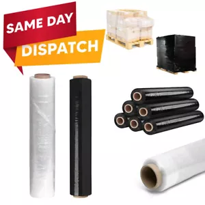 Pallet Wrap Black & Clear Shrink Roll Non Extended Cling Film 500mm x 250m 25mu - Picture 1 of 14
