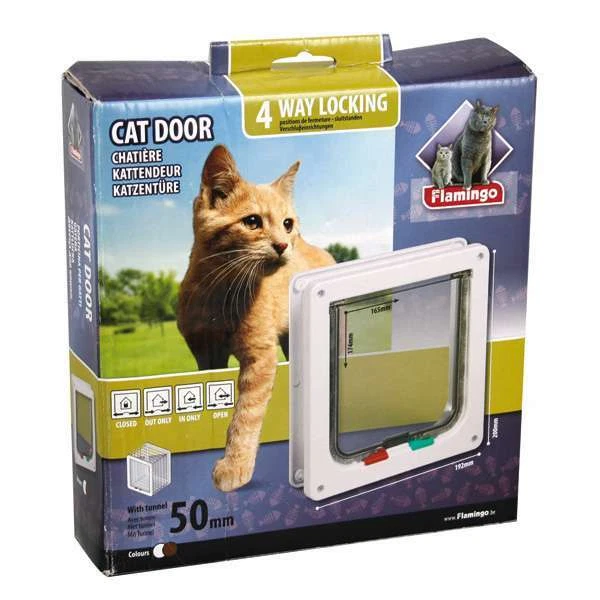 Karlie Flamingo 4-Wege-Katzentür weiß Katzenklappe