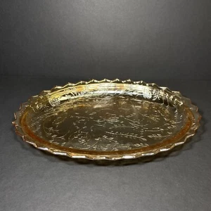 Jeannette Karnevalsglas Floragold 11 5/8 Zoll ovale Platte  - Bild 1 von 5